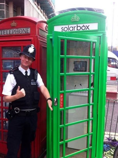 UK going green to charge up mobile phones and tablets. You have all seen the iconic â€œRed Call Boxesâ€ of the UK, well now you will find some green ones popping up.